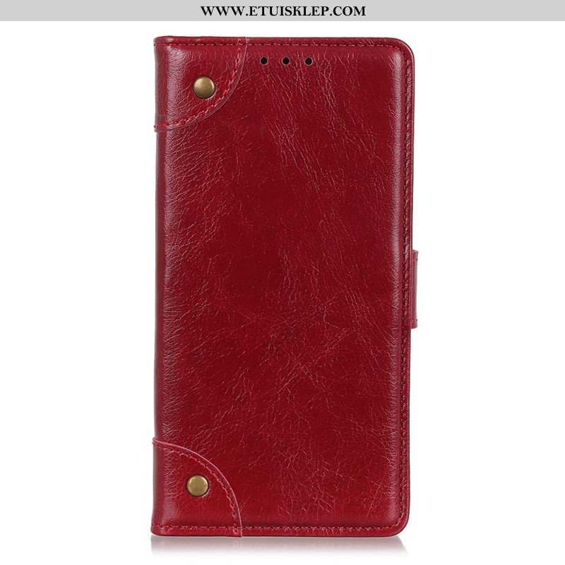 Etui Folio do Xiaomi Redmi Note 11 Pro / 11 Pro 5G Nity W Stylu Vintage Ze Skóry Nappa